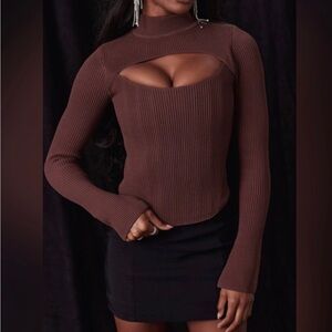 House of CB 'Georgina' Cocoa Knitted Corset Size Small